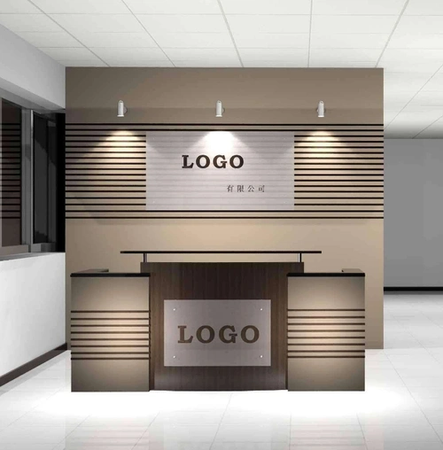 简约公司进门形象墙效果图