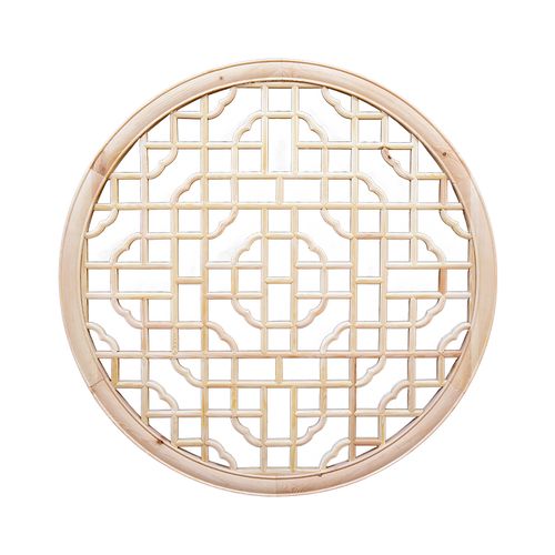 东阳木雕实木花格格栅圆形玄关挂件花窗壁挂木雕