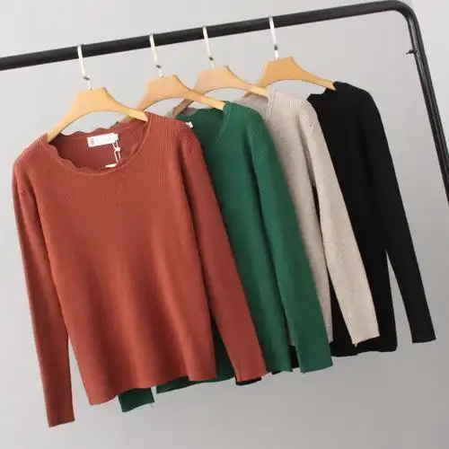 加肥加大码女装18秋装长袖针织衫新款200斤微胖妹妹弹力打底毛衣