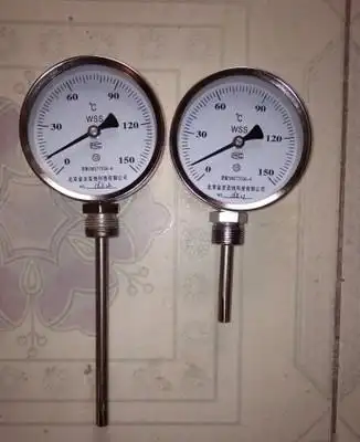 指针双金属温度表wss-411 401锅炉管道工业温度计径向轴向水温表