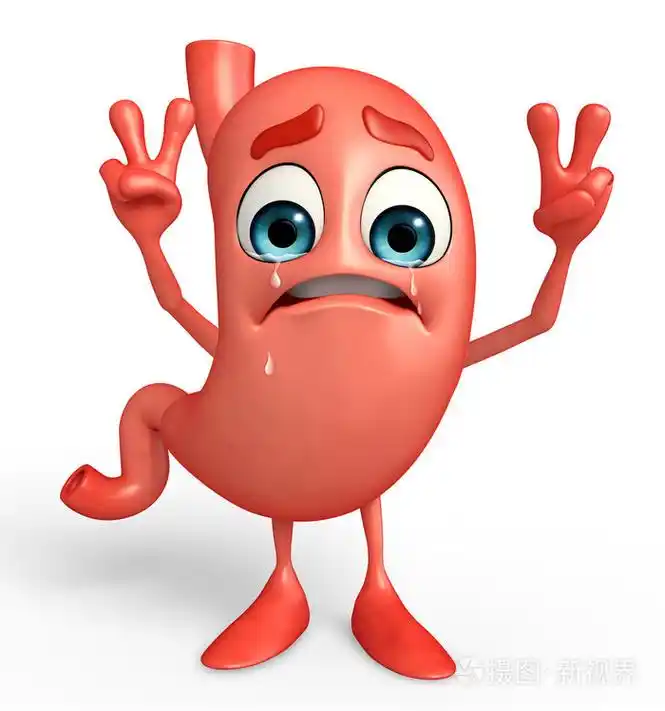 胃的卡通人物哭