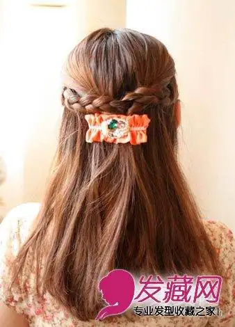 【图】披肩发怎么扎好看 淑女范麻花辫半扎发教程_时尚发型_发藏网