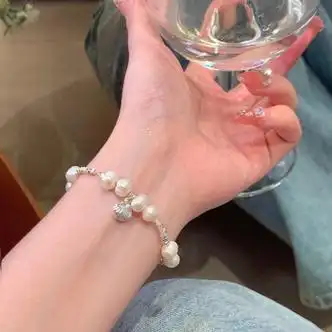 贝壳手链女轻奢小众精致学生闺蜜手饰品 壳珍珠手链【图片 价格 品牌