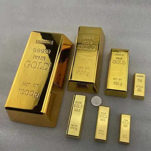 仿真假金砖道具黄金块展示模型纯铜实心样品大金条摆件婚庆装饰品