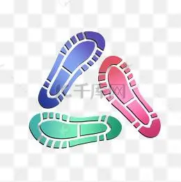 彩色鞋底脚印插图