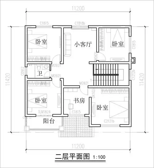 11x11米农村建房图纸设计外形简洁施工造价低