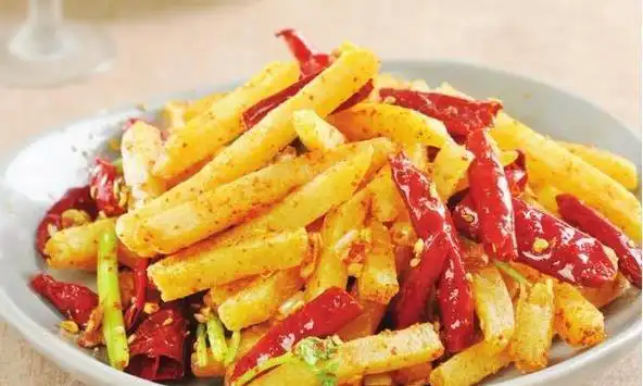 家常菜:干煸土豆条,石锅茄夹,蒜香辣炒虾,酥脆杏鲍菇