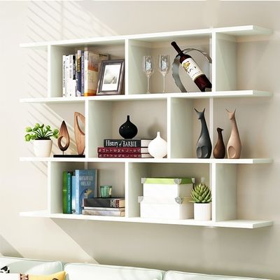 墙壁卧室柜子书架壁挂家用隔板墙面收纳装饰5柜子美容院室内置物架