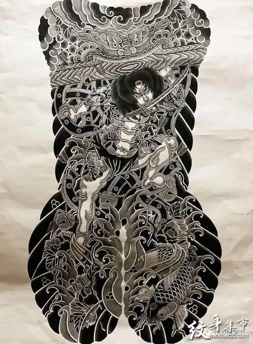 满背张顺破水门纹身张顺破水门纹身手稿张顺破水门纹身手稿图案