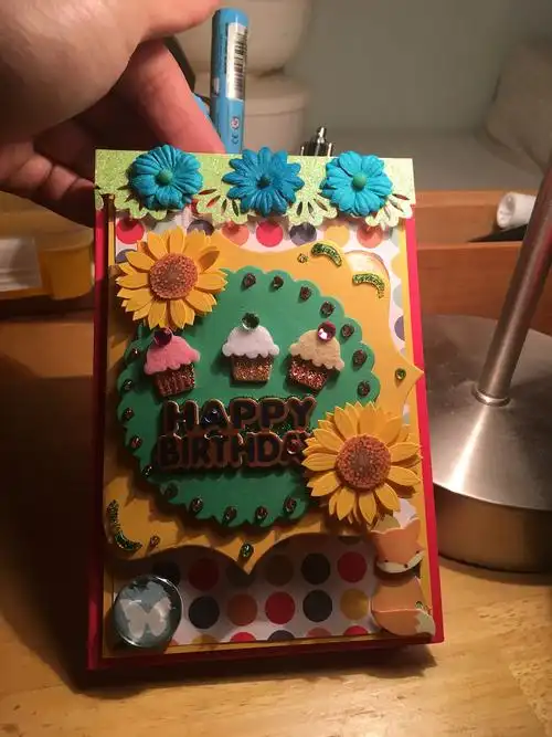 手工diy 生日卡片.