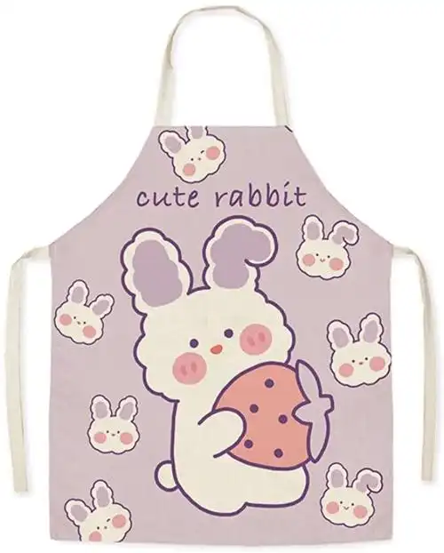 适合父母和儿童的有趣围裙 厨房烹饪绘画 卡通 带大口袋围裙 可爱男孩