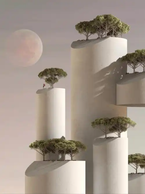 设计灵感超现实主义的天空之城