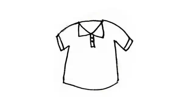 半袖衫简笔画的画法步骤图片