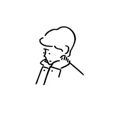 黑白简笔画简约干净男生头像