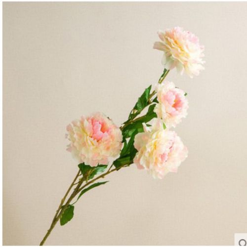 牡丹仿真花富贵牡丹绢花假花干花落地装饰客厅摆放花 小5头香槟色