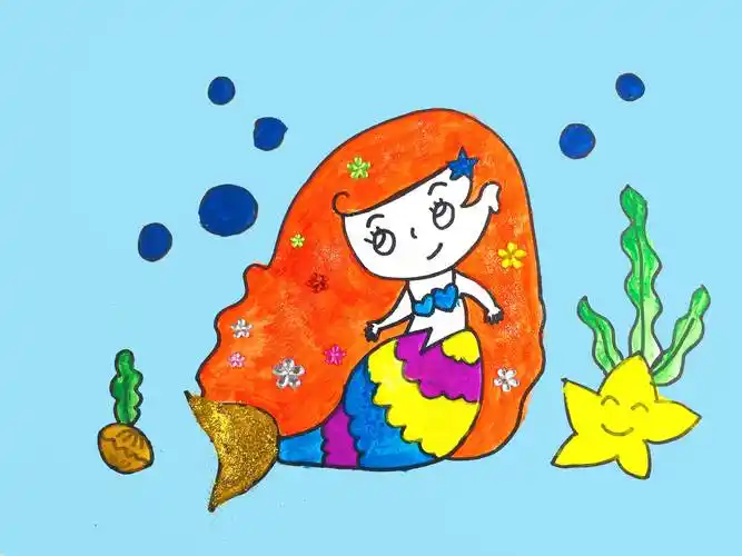 美人鱼公主简笔画 人鱼公主怎么画