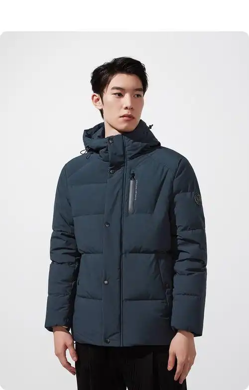 hla海澜之家羽绒服男新品休闲青春舒适连帽挺括有型简约大气保暖外套