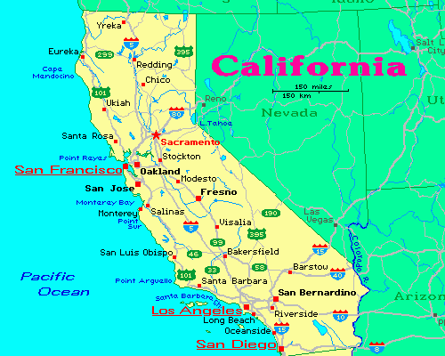 california map and california satellite images
