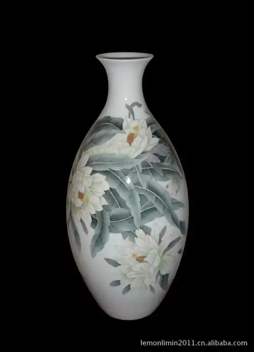 醴陵釉下五彩瓷花花瓶《昙花》枇杷瓶 图片_高清大图 - 阿里巴巴