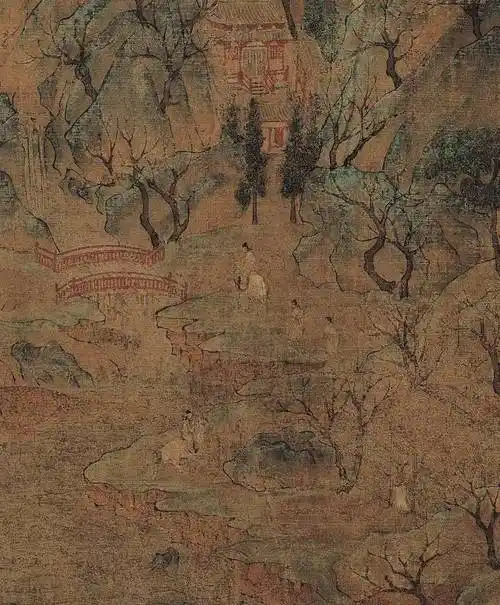 赏画| 展子虔《游春图》_山水画_崇山峻岭_版权