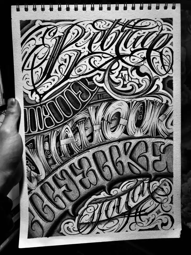 花体字 #纹身手稿 #纹身设计 #tattoo #纹身图案 - 抖音