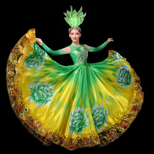 靓舞雅新款开场舞大摆裙大型歌伴舞台演出服女大气舞蹈服现代民族