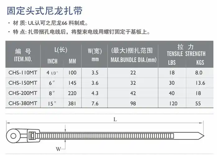 是 材质 pa66 包装层次 销售包装/终端包装 包装型式 扎带 规格 各种