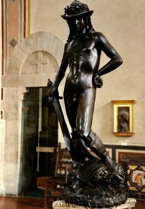 意大利·佛罗伦萨·乌菲兹美术馆馆藏·多纳泰罗的《大卫》