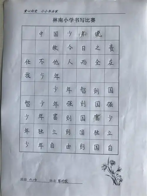童心向党 小小书法家
