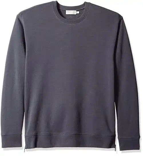 vince 男式侧拉链长袖圆领 青灰色 small