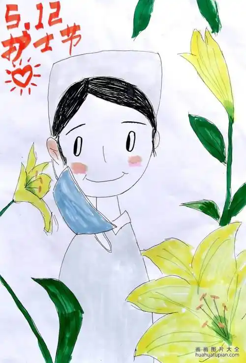 5.12护士节向伟大的白衣天使致敬画画作品