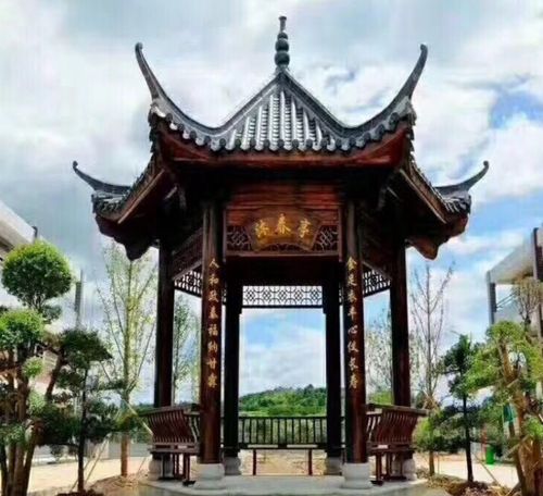 宛木凉亭户外防腐木景观廊庭院别墅仿古木屋实木亭子厂家定制古建长廊