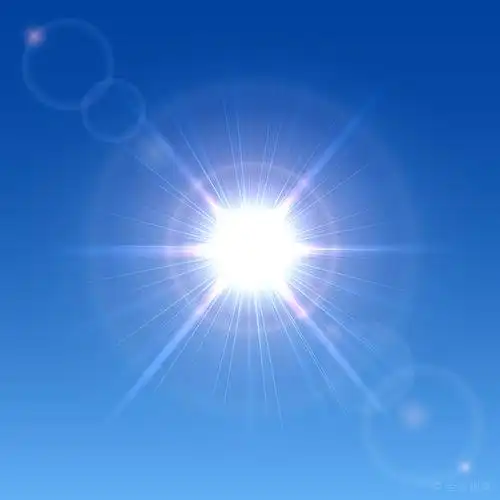 太阳_空中_发光_清晰_蓝天_高清图片_全景视觉