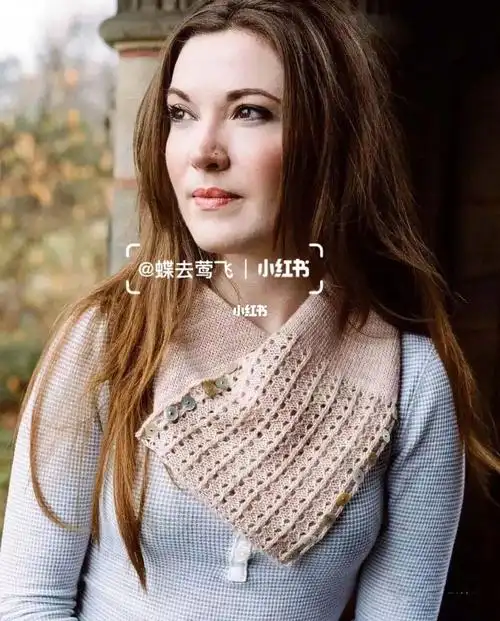 图解棒针编织女士围巾外文教程花纹