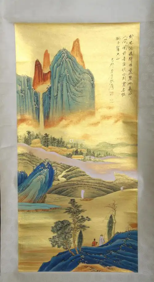 近现代张大千金碧山水出版於张大千画集p41