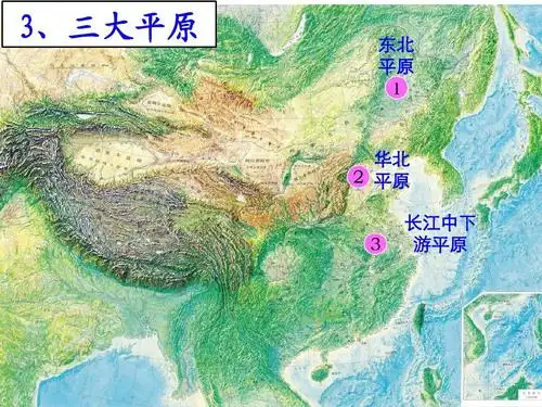 3,三大平原 东北 平原   华北   平原   长江中下 游平原