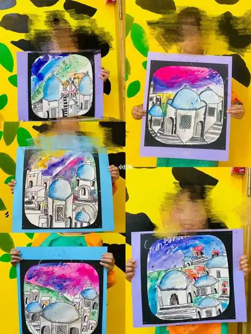 少儿创意美术《圣托里尼》