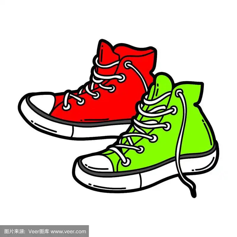卡通运动鞋的插图.
