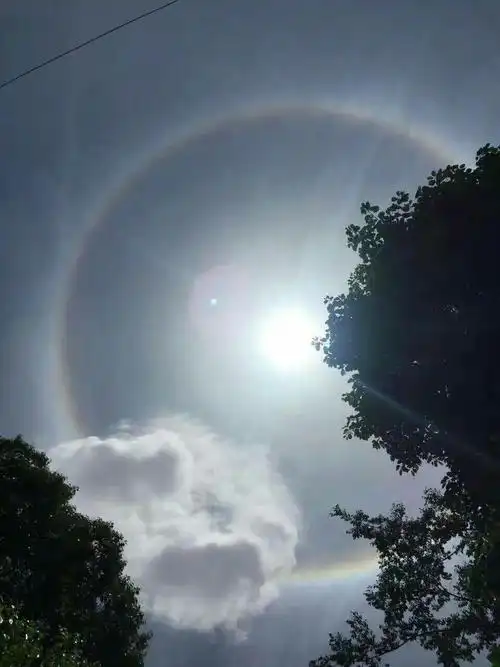 一种大气光晕现象,是日光通过卷层云时,受到冰晶的折射或反射而形成的