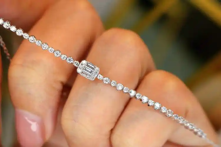 18k金冰糖钻石手链