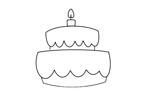 生日蛋糕简笔画步骤图解教程