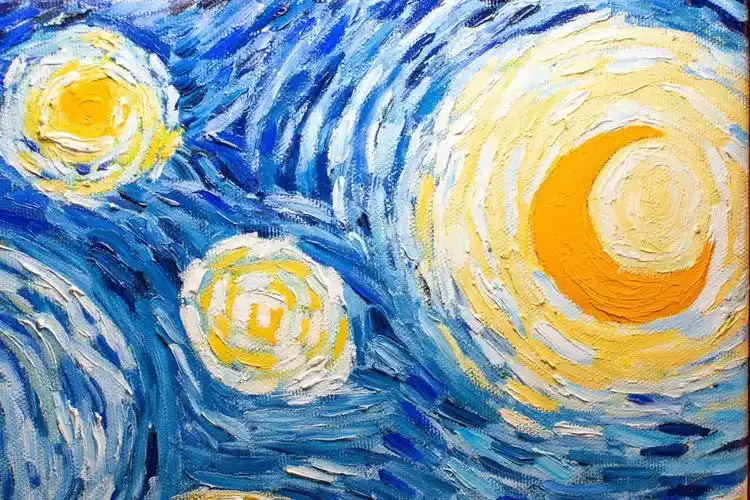临摹梵高代表作品星月夜