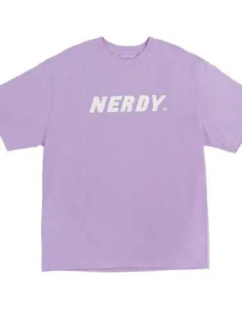nerdy潮牌短袖t恤21年新款圆领经典大logo设计ins帅气宽松男紫色s