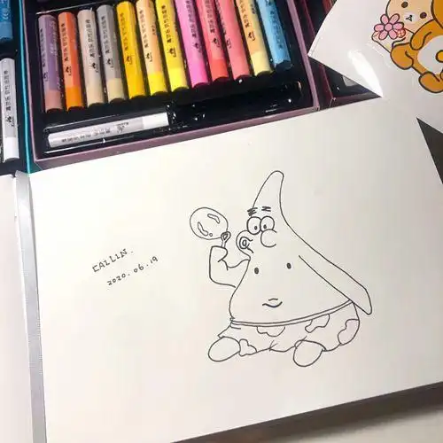 派大星吹泡泡简笔画