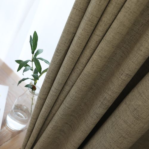 遮光窗帘纯色加厚亚麻定制卧室客厅简约民宿定制窗帘