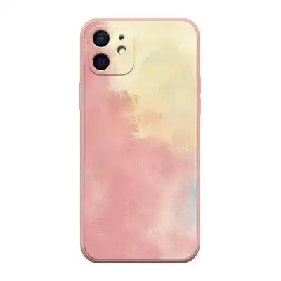 水彩手机壳适用于苹果11新款春樱色苹果11maxpro小清新液态硅胶彩绘11
