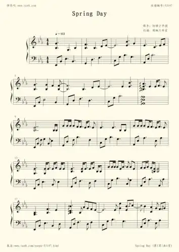 钢琴谱 - zbcp-0048,spring day[防弹少年团]-be44