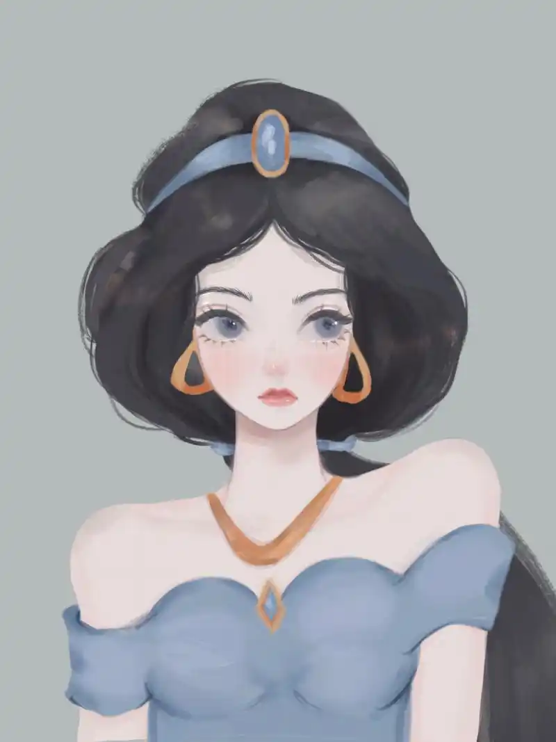 用自己的画风画茉莉公主    #迪士尼公主