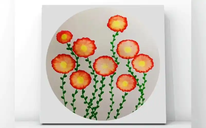 水彩笔晕染画:四岁小朋友就能画的花