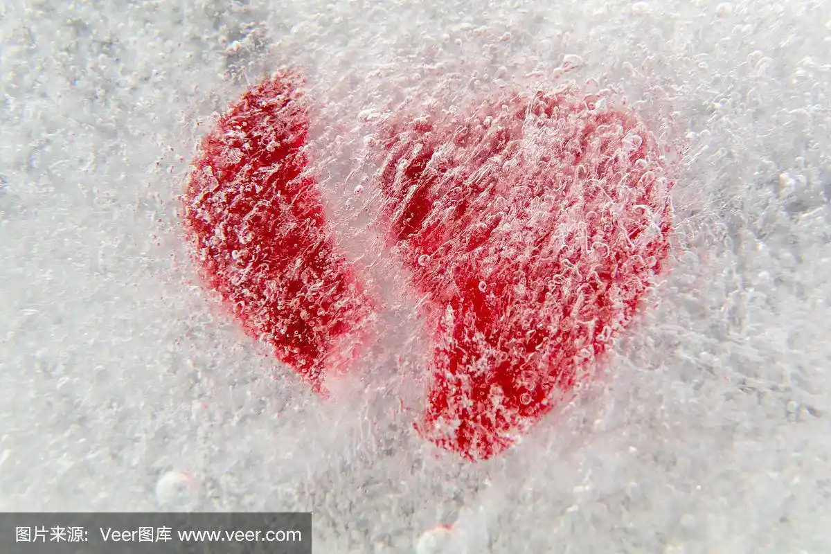 冰封红碎情人节心在冰封